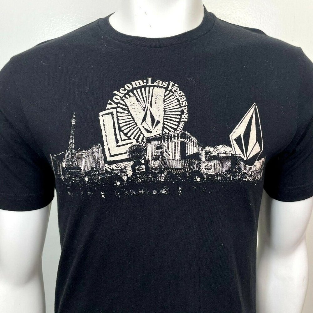 Volcom Men's Slim Fit Graphic Short Sleeve T-Shirt Top Organic Medium Black